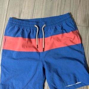 Fair Harbor Kids Blue and Red Swim Trunks